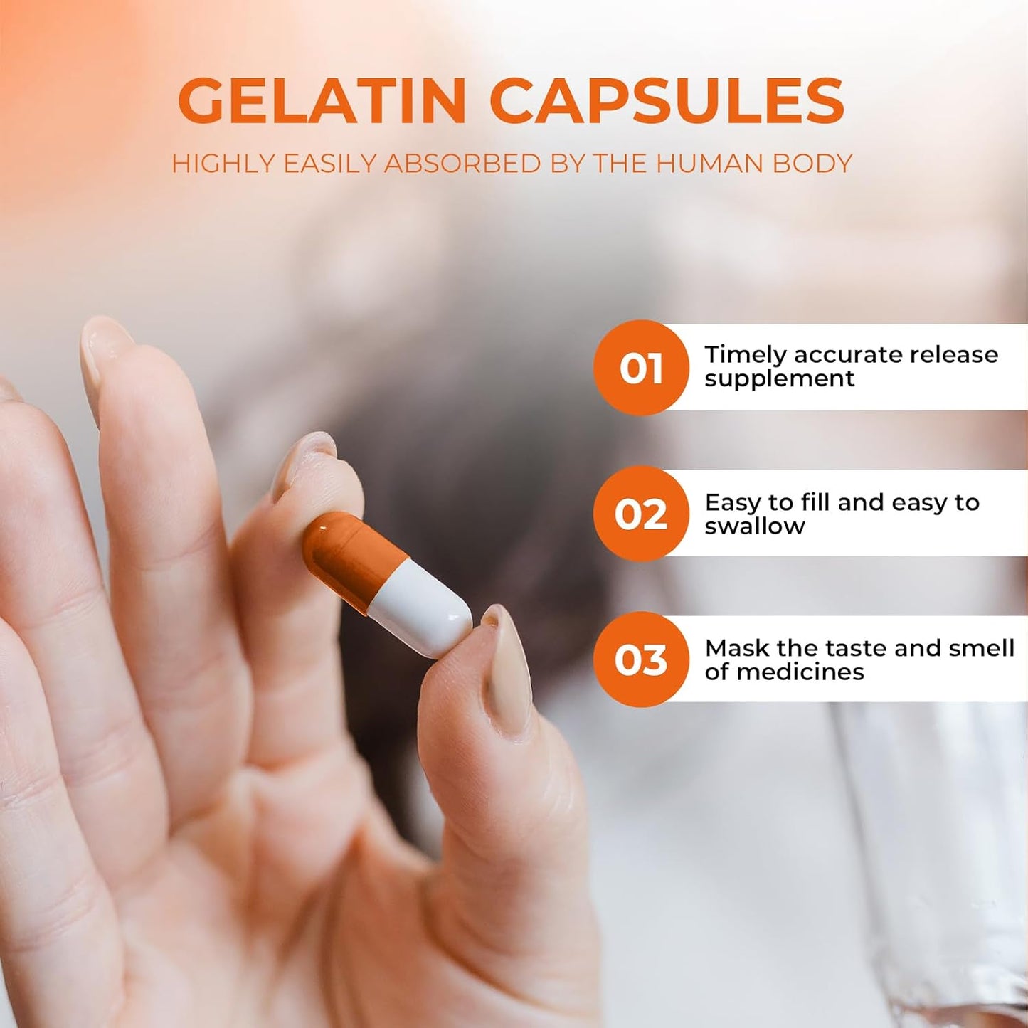 Empty Gelatine Capsules Size 5 (100 Pack) - Very Small Empty Capsules for DIY Filling with 2 Filling Spoons - görsel 5
