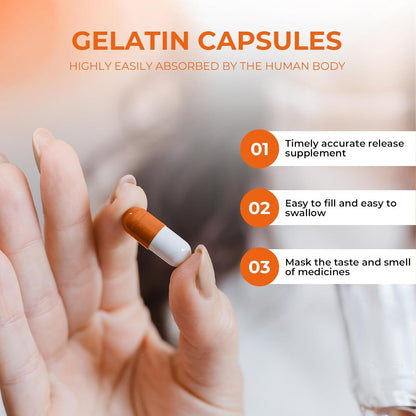 Empty Gelatine Capsules Size 5 (100 Pack) - Very Small Empty Capsules for DIY Filling with 2 Filling Spoons
