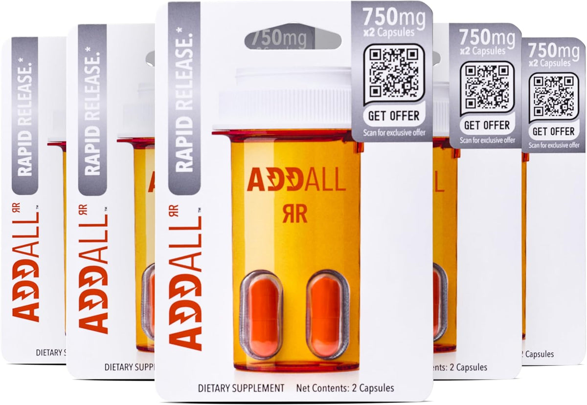 Addall Rapid Release Supplement (5 Pack) – – Enhanced Focus & Mental Clarity: Formulated with ingredients known to – Image 1