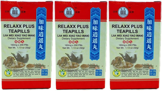 Jia Wei Xiao Yao Wan, Relaxx Plus Teapill Extra Concentrated (200 Pills) - 3 Bottles – Image 1