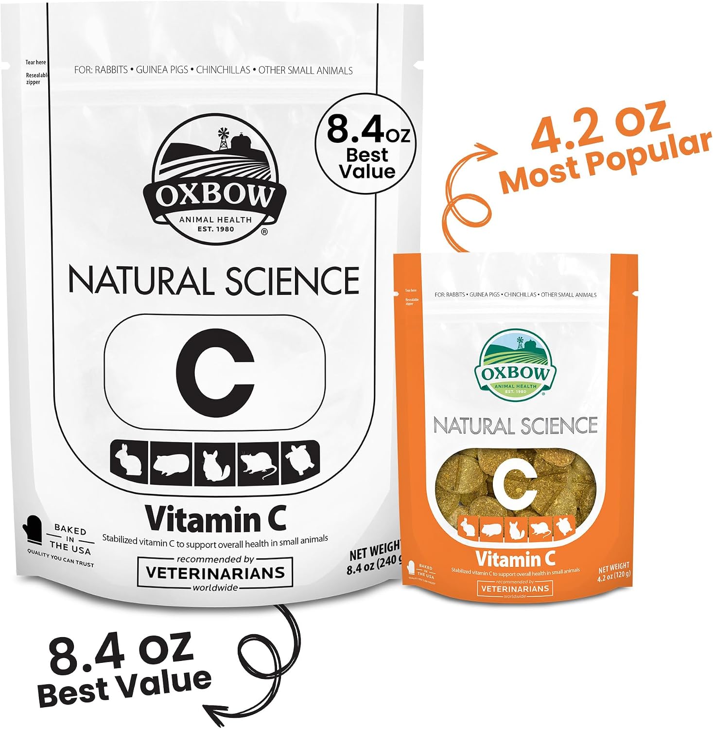 Oxbow Natural Science Vitamin C Supplement for Guinea Pigs, Rabbits & Chinchillas - 4.2 oz (6 Pack) - görsel 6