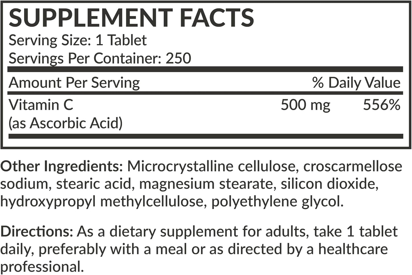 Futurebiotics Vitamin C 500mg Non-GM, 250 Tablets - görsel 8