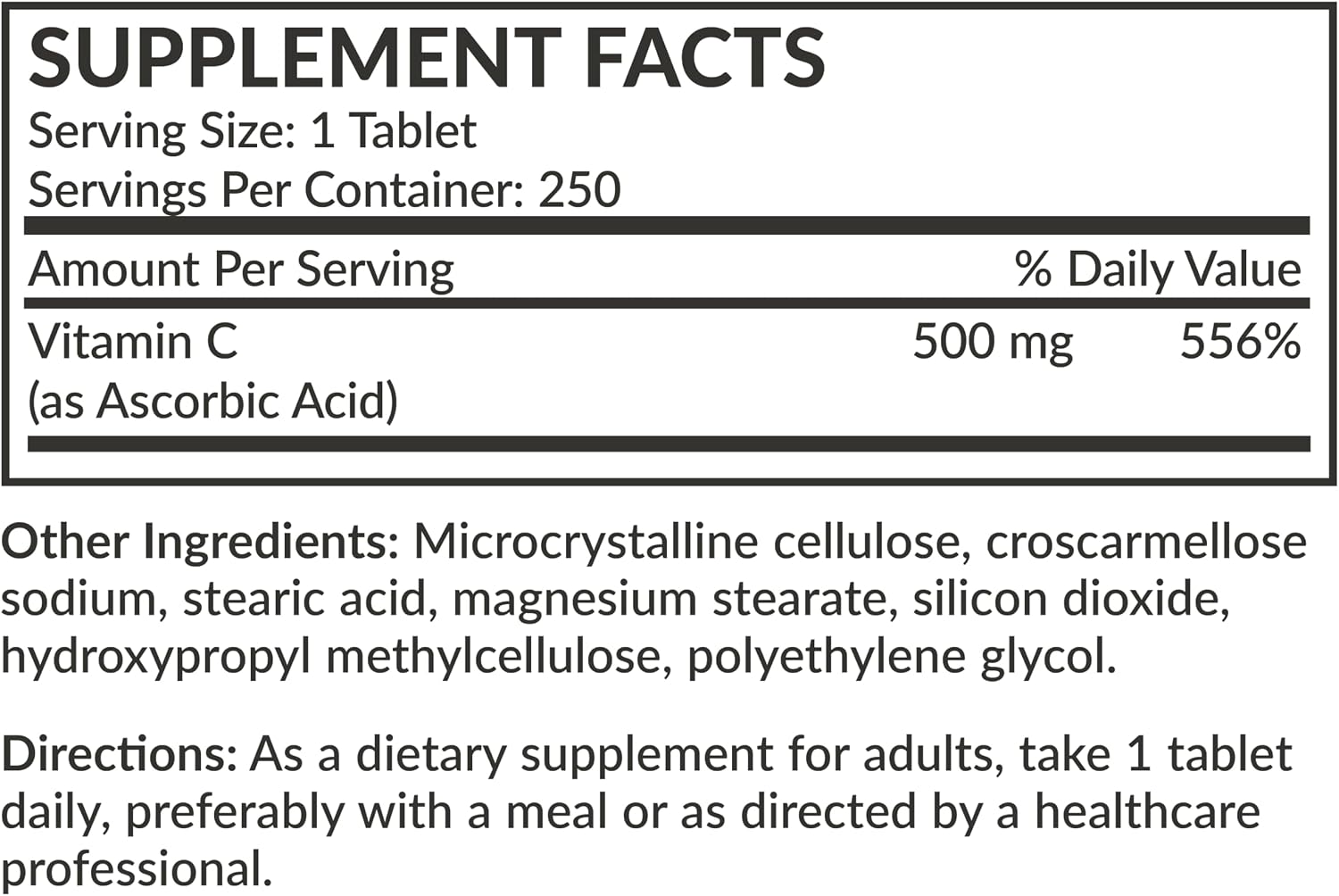 Futurebiotics Vitamin C 500mg Non-GM, 250 Tablets - görsel 8