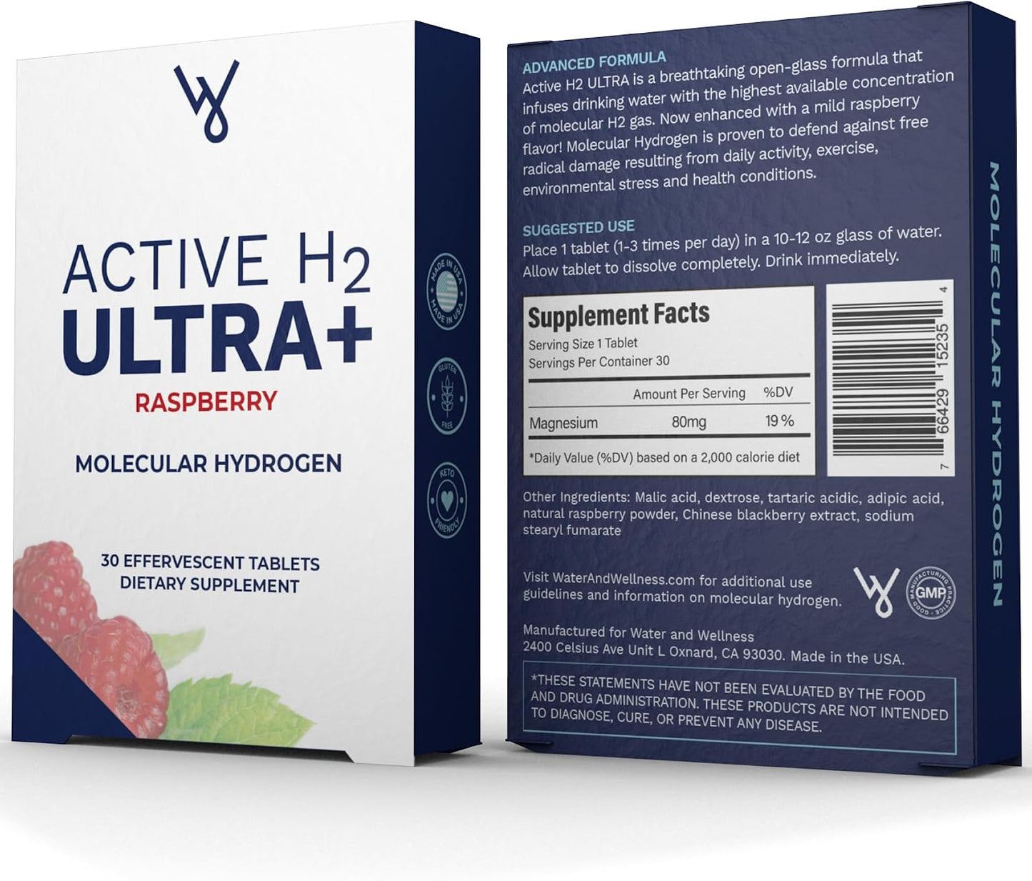 Active H2 Ultra+ Hydrogen Water Tablets - Natural Raspberry, 30 Serves - görsel 2