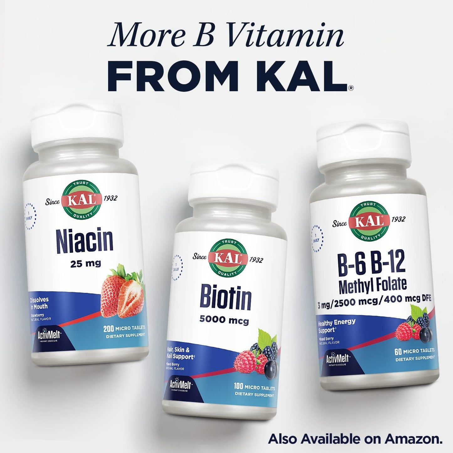 KAL Vitamin B12 Methylcobalamin 5000mcg – Fast Dissolve ActivMelts, Natural Raspberry Flavour, 90 Micro Tabs - görsel 6