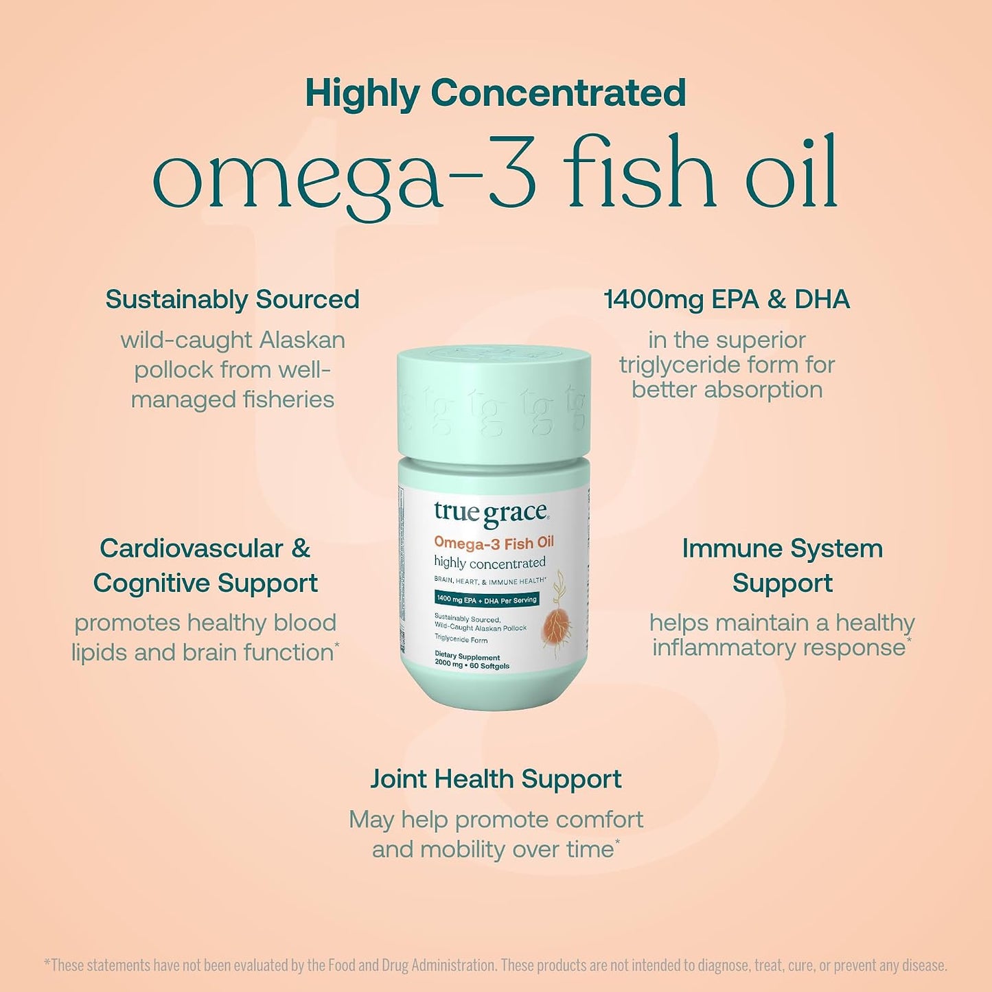 True Grace One Daily Women’s Multivitamin 40+ (30 Vegan Tablets) & Omega-3 Fish Oil (60 Softgels) - Gluten free, Soy-free, Organic - 30-Day Supply of Each - görsel 5