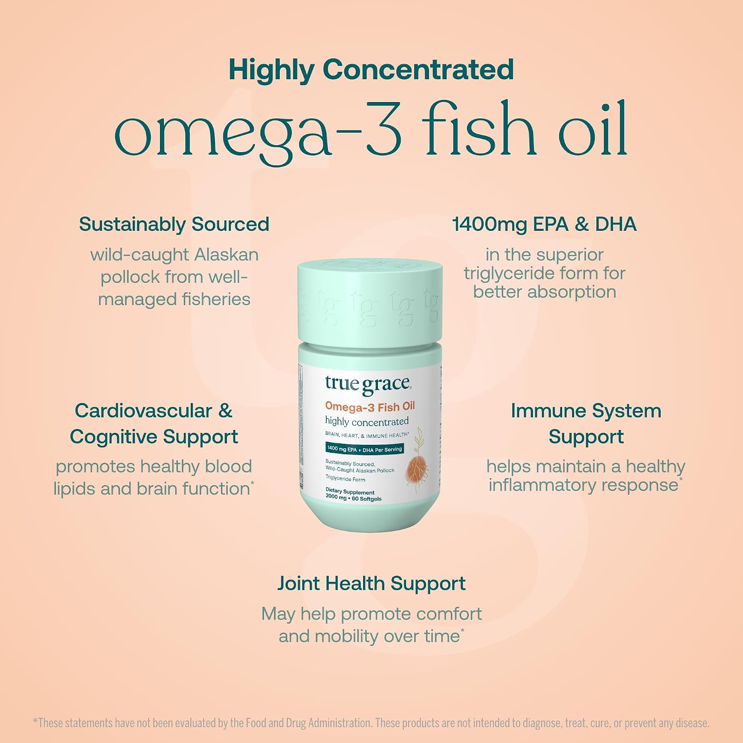 True Grace One Daily Women’s Multivitamin 40+ (30 Vegan Tablets) & Omega-3 Fish Oil (60 Softgels) - Gluten free, Soy-free, Organic - 30-Day Supply of Each - görsel 5