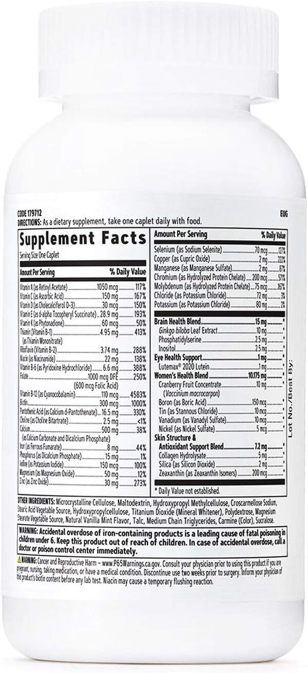 GNC Women's 50 Plus One Daily Multivitamin | Supports Bone, Eye, Memory, Brain and Skin Health with Vitamin D, Calcium and B12 | Aids Energy Production | 60 Caplets - görsel 2