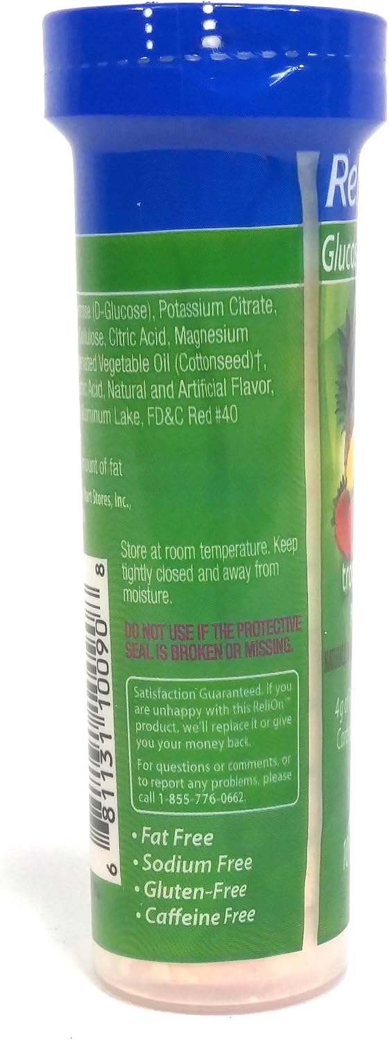 ReliOn Glucose Tropical Fruit Tablets, On-The-Go Tube, 10 Tablets - görsel 4