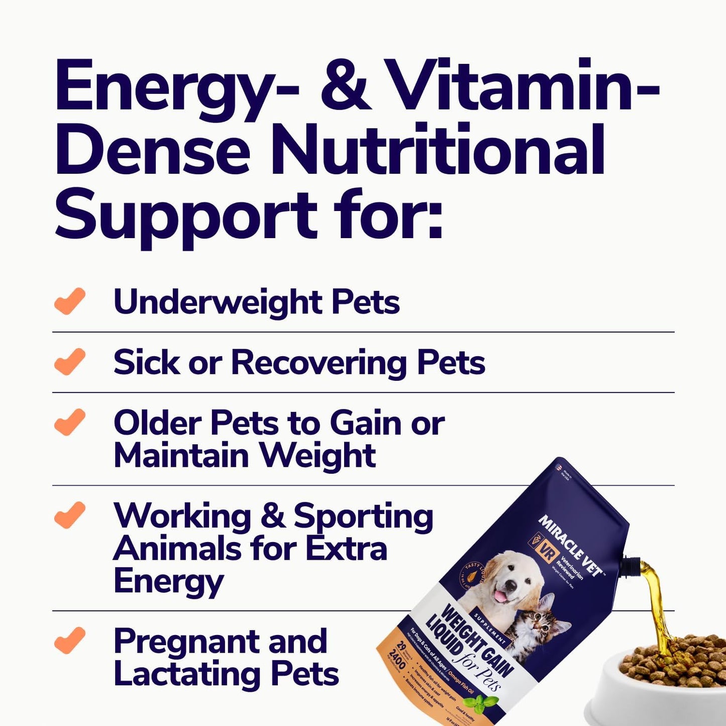 High-Kilojoule Weight Gainer for Dogs & Cats - Multivitamin Gel with Omega-3 Fish Oil and Calcium - görsel 3