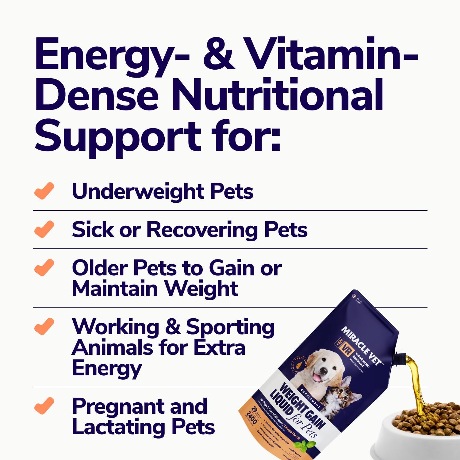High-Kilojoule Weight Gainer for Dogs & Cats - Multivitamin Gel with Omega-3 Fish Oil and Calcium - görsel 3