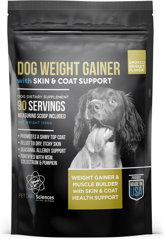 PET CARE Sciences Dog Weight Gainer with Skin & Coat Support - Weight Gain Supplements for Dogs - Canine and Dog Muscle – Image 1