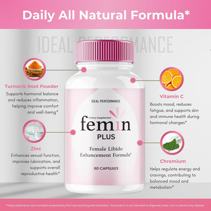 Femin Plus Capsules - Maximum Strength All-Natural Women's's Supplement (5 Pack) – Image 7