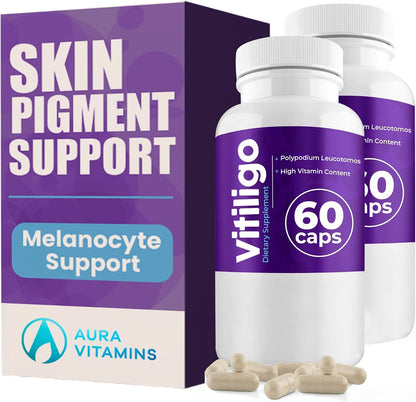 AURA VITAMINS Vitiligo Capsules - Skin Pigmentation Support - 60 Capsules