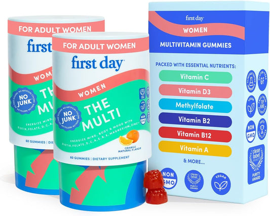 FIRST DAY Women's's Multivitamin Gummies for – Energy & Focus – B vitamins contribute to normal energy-yielding – Image 1
