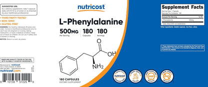 Nutricost L-Phenylalanine 500mg - 180 Capsules