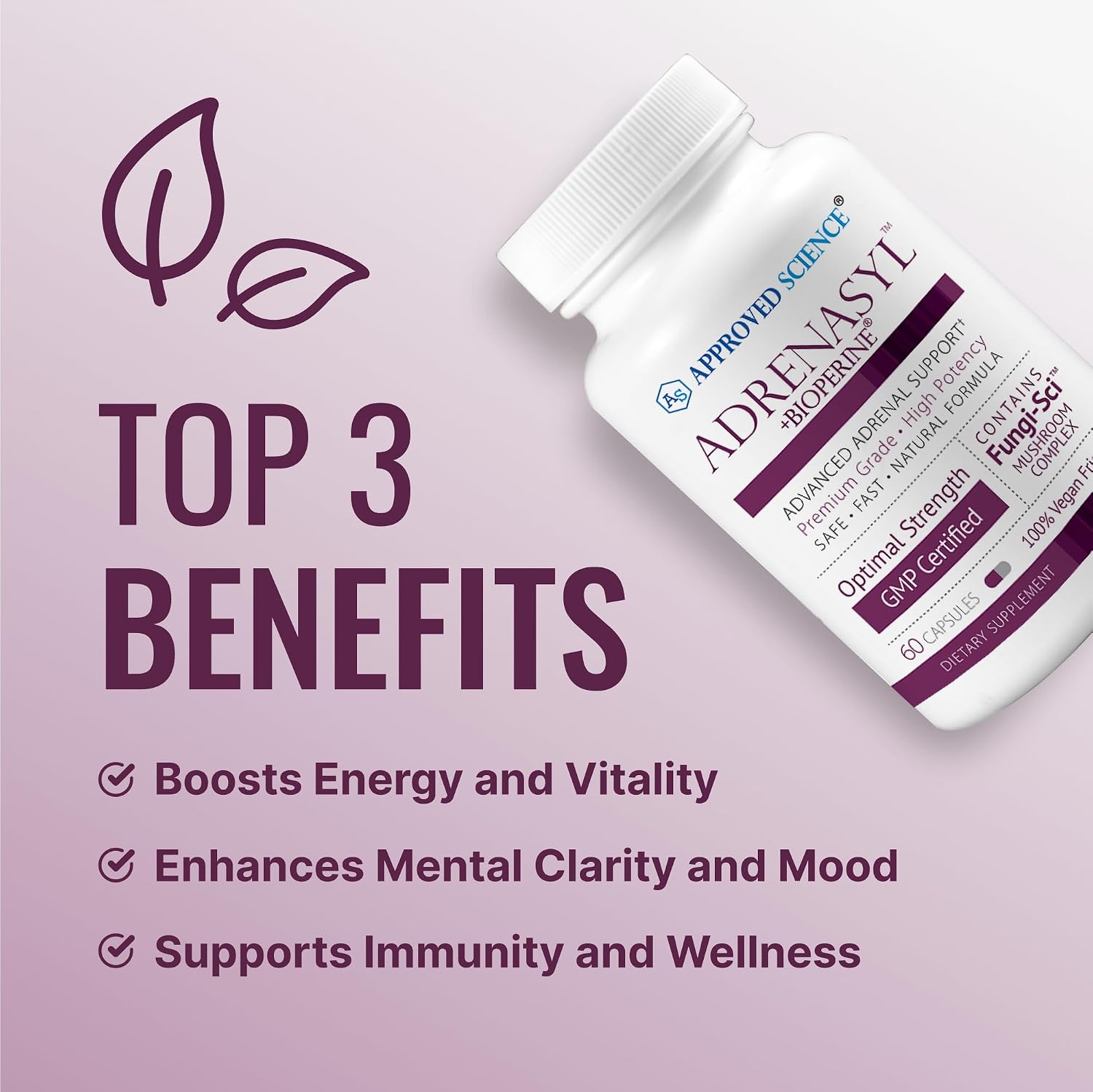 Approved Science Adrenasyl - Adrenal Gland Support Supplement (60 Capsules) - görsel 3