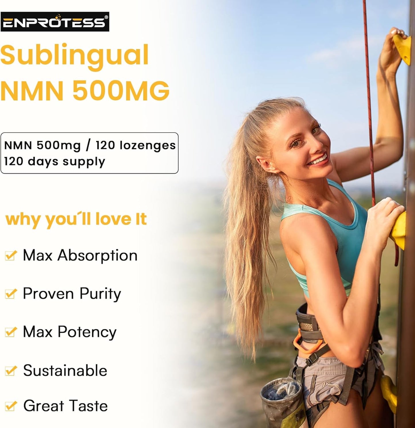 Enprotess Sublingual NMN 500mg Lozenges – 240 Count (240-Day Supply) - görsel 4