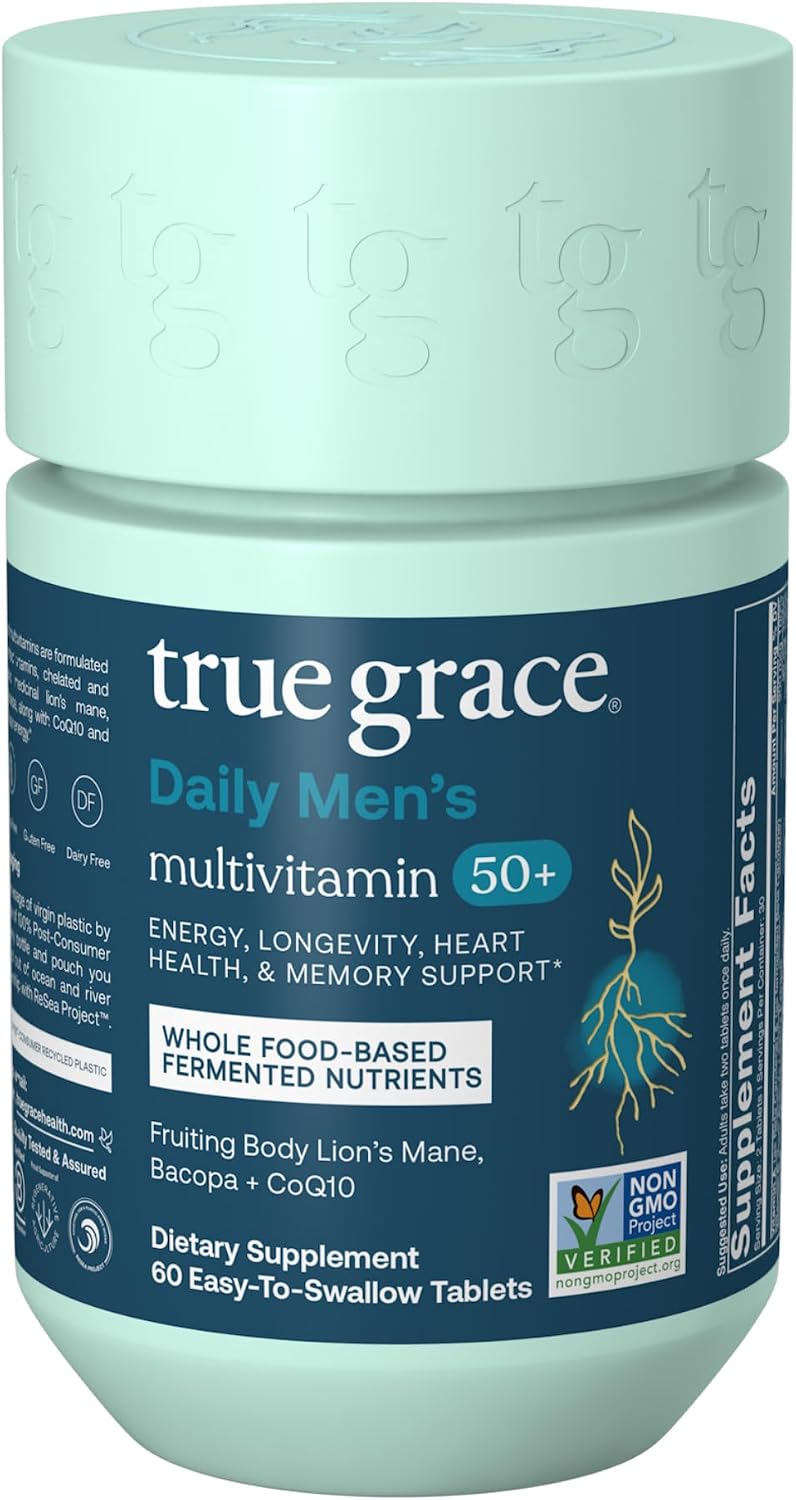 True Grace Daily Men's Multivitamin 50+ - 60 – L-Ergothioneine – A rare antioxidant that helps protect cells from – Image 1