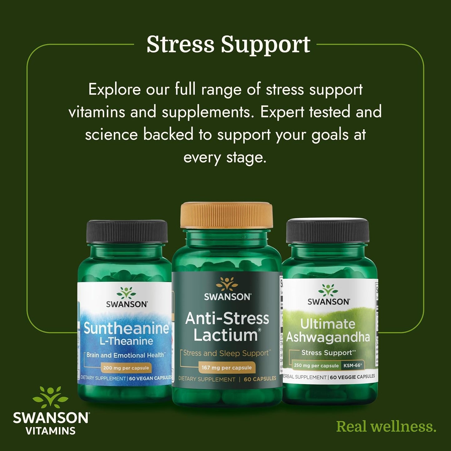 Swanson Women's Anti-Stress Formula with Lactium, 60 Capsules - görsel 6