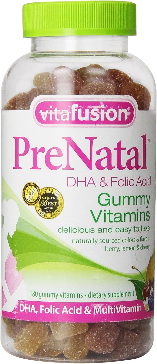 Vitafusion Prenatal DHA and Folic Acid Gummy Vitamins, 180 Count - görsel 1
