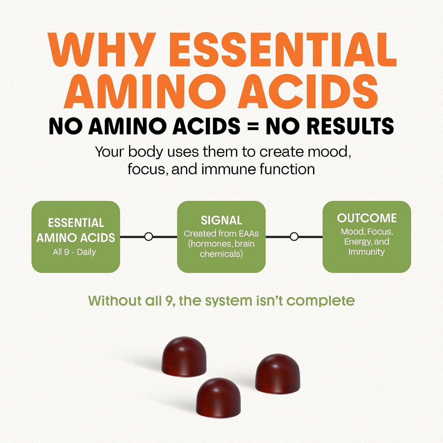 Awesome Everyday Essential Daily Nutrition Gummies - 9 Essential Amino Acids + Vitamins, Minerals & Organic Greens and Superfoods - Fermented Nutrition for Energy, Brain & Immunity – Kids – 28 Count - görsel 5