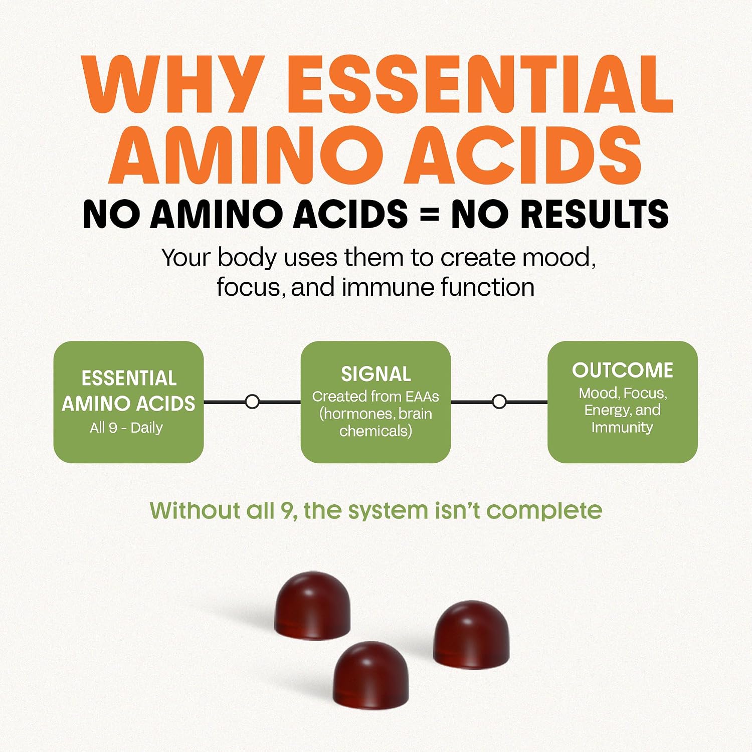 Awesome Everyday Essential Daily Nutrition Gummies - 9 Essential Amino Acids + Vitamins, Minerals & Organic Greens and Superfoods - Fermented Nutrition for Energy, Brain & Immunity – Kids – 28 Count - görsel 5