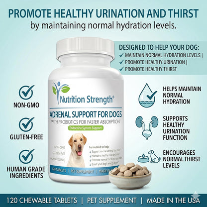 Adrenal Support for Dogs with Cushing's Disease - 120 Herbal Chewable Tablets