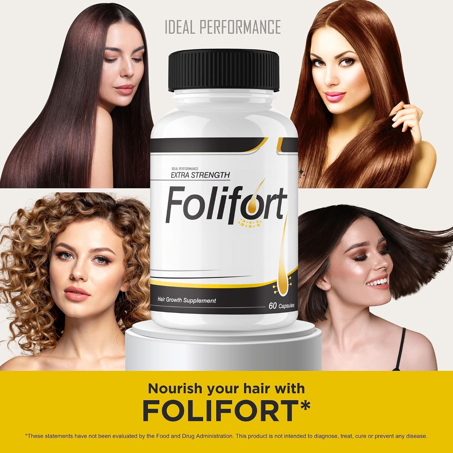 IDEAL PERFORMANCE Folifort Hair Growth Capsules – Extra Strength Vitamins (180 Capsules, 3 Pack) - görsel 4