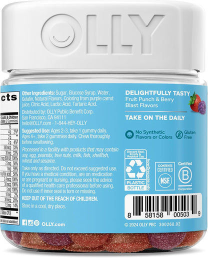OLLY Kids Multivitamin & Probiotic Gummies - Berry - 70 Pack