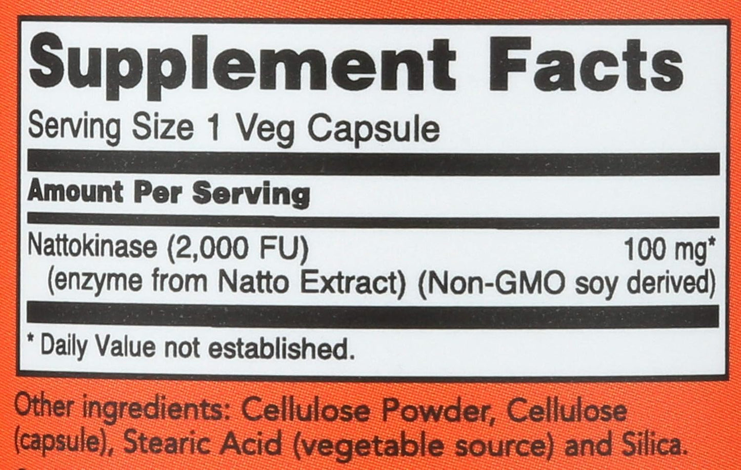 NOW Foods Nattokinase 100mg, 60 Capsules - görsel 3