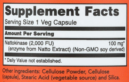 NOW Foods Nattokinase 100mg, 60 Capsules