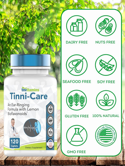 Tinni-Care Lemon Bioflavonoid Supplement with Vitamins C, B1, B2, B6, B12 - 120 Caplets – Image 6