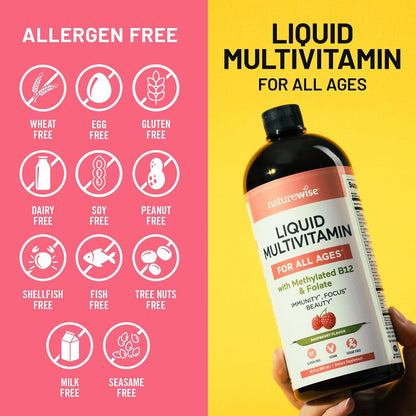 NatureWise Liquid Multivitamin, Sugar-free & – Vitamin C, D3 & E: Potent antioxidants that contribute to immune – Image 5