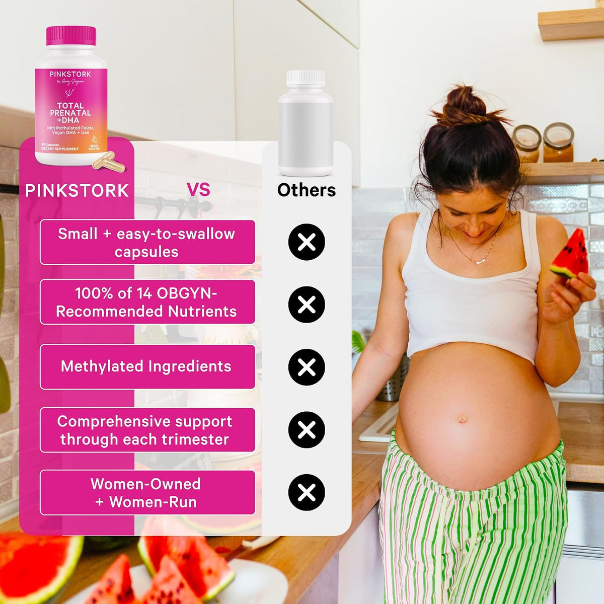 Pink Stork Total Prenatal Vitamins with DHA - Mint, 3 Month Supply – Image 5