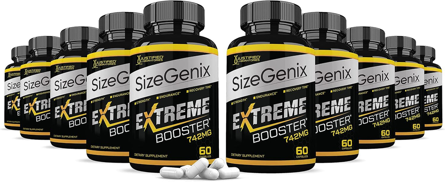 (10 Pack) Sizegenix 742mg All Natural Advanced Men's Health Formula 600 Capsules - görsel 1