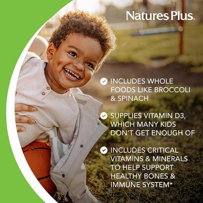 NaturesPlus Animal Parade Children's Chewable Multivitamin - 180 Animal-Shaped Tablets (Pack of 3) - Natural Assorted Flavours - Vegan, Gluten free - 270 Servings