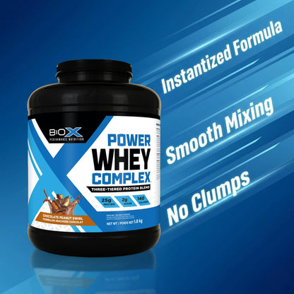 BioX Power Whey Complex | High Protein 100% Pure Whey Protein Powder | 26g Protein | 52 Servings, 1.8kg (Chocolate)