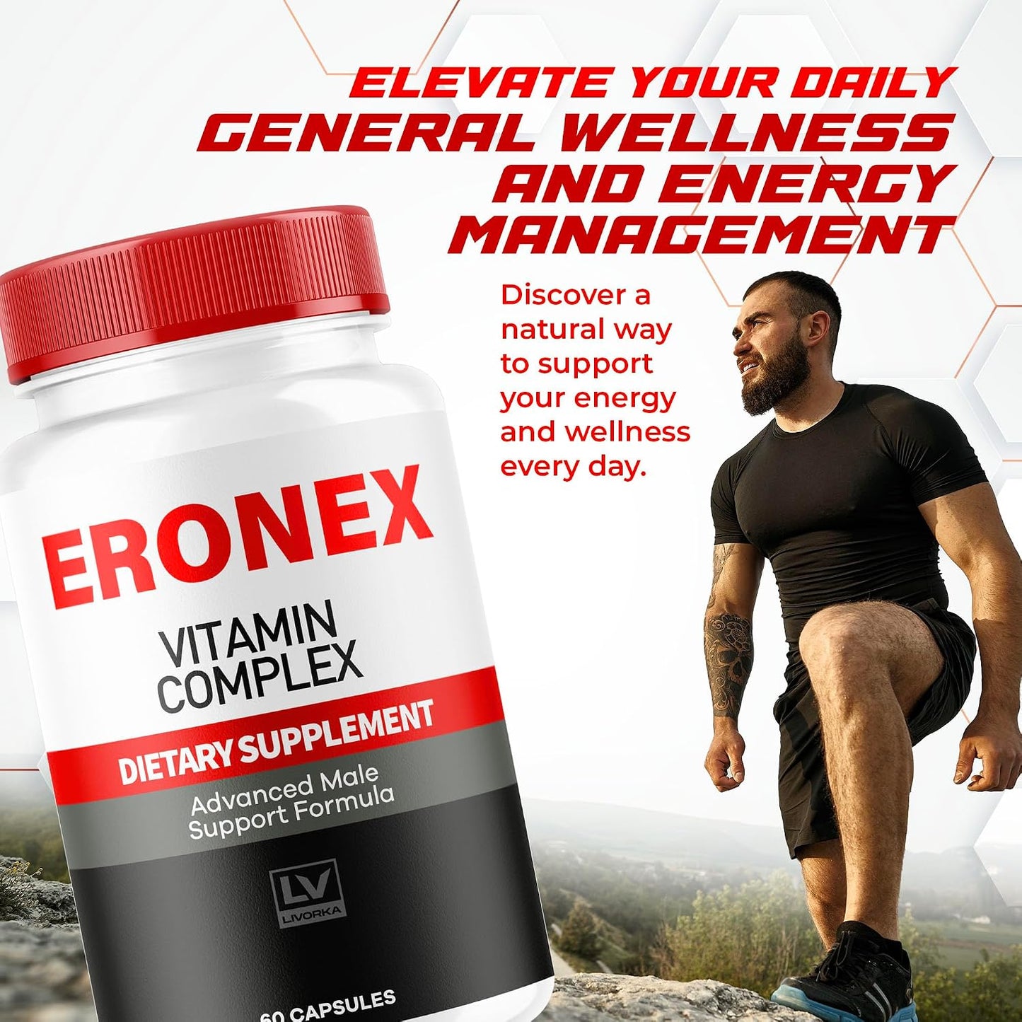 (2 Pack) Eronex Vitamin Complex Pills - Official Advanced Formula - 120 Capsules (2-Month Supply) - görsel 2