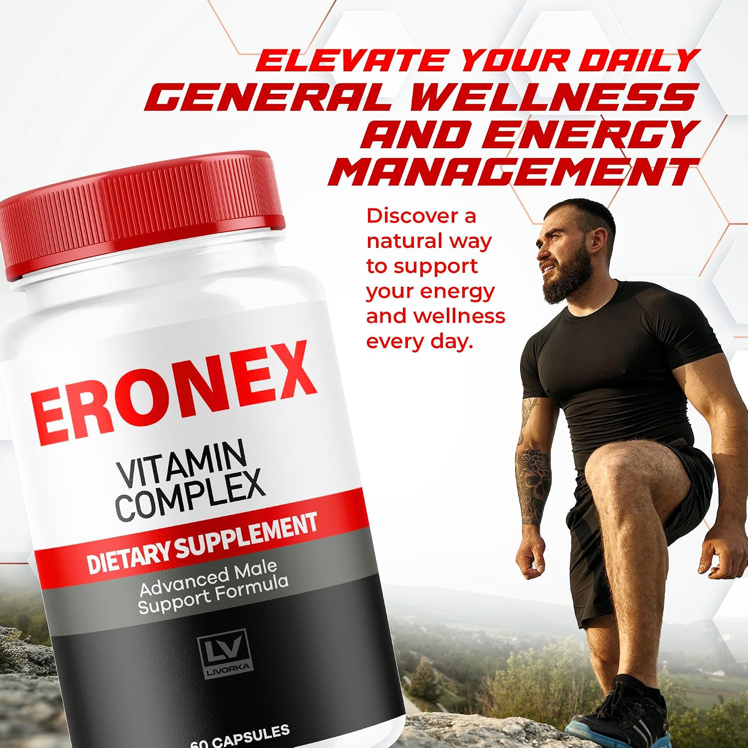 (2 Pack) Eronex Vitamin Complex Pills - Official Advanced Formula - 120 Capsules (2-Month Supply) - görsel 2