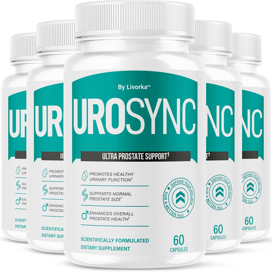 (5 Pack) UroSync Capsules for Men - Official – All Natural Ingredients: The formula uses naturally sourced – Image 1