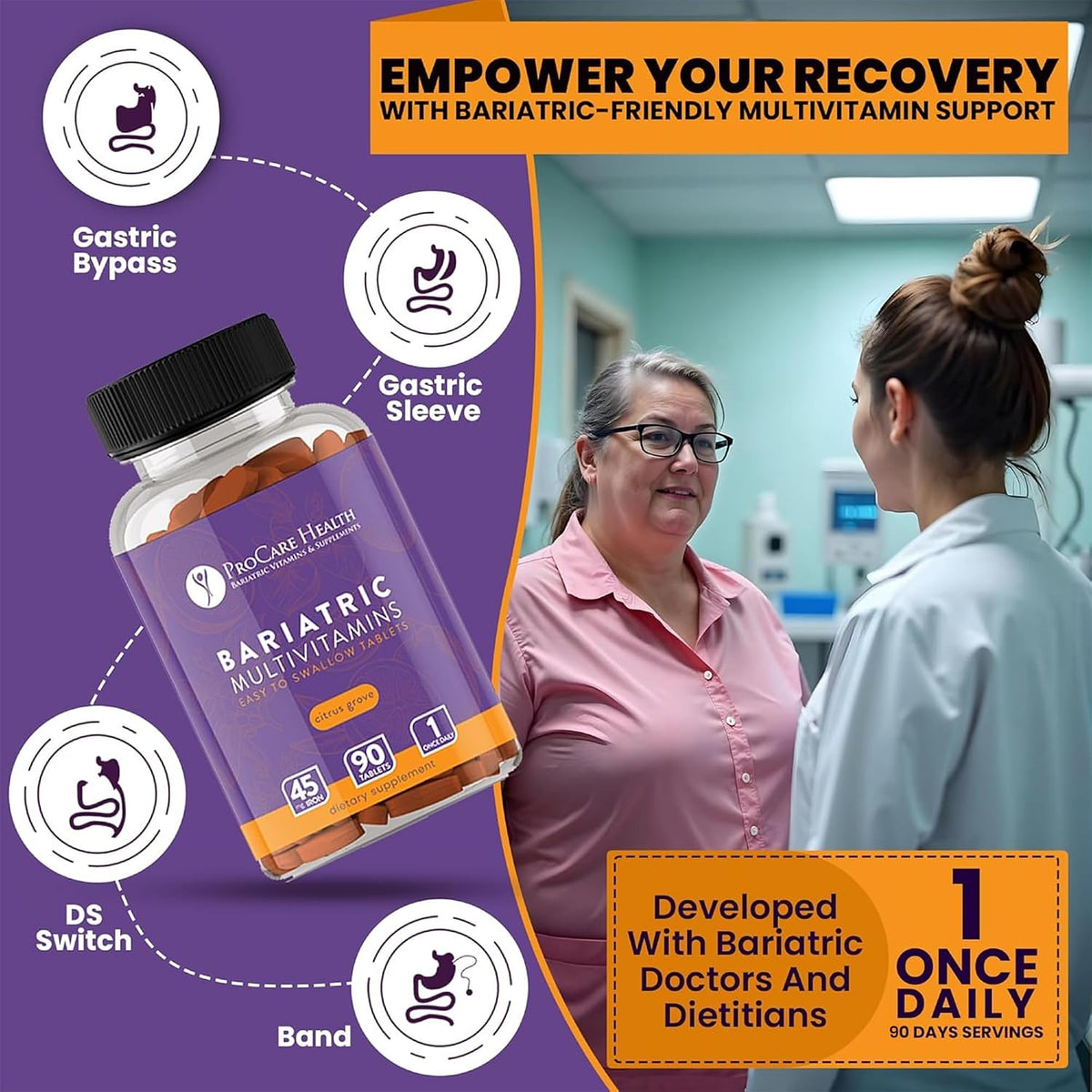 ProCare Health Bariatric Multivitamin with Iron 45mg, 90 Tablets (3-Month Supply) – Image 3