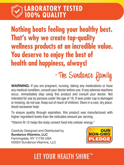 Sundance Vitamins B-12 Energy Gummies | – Energy metabolism: helps convert food into energy for daily vitality. – Image 5