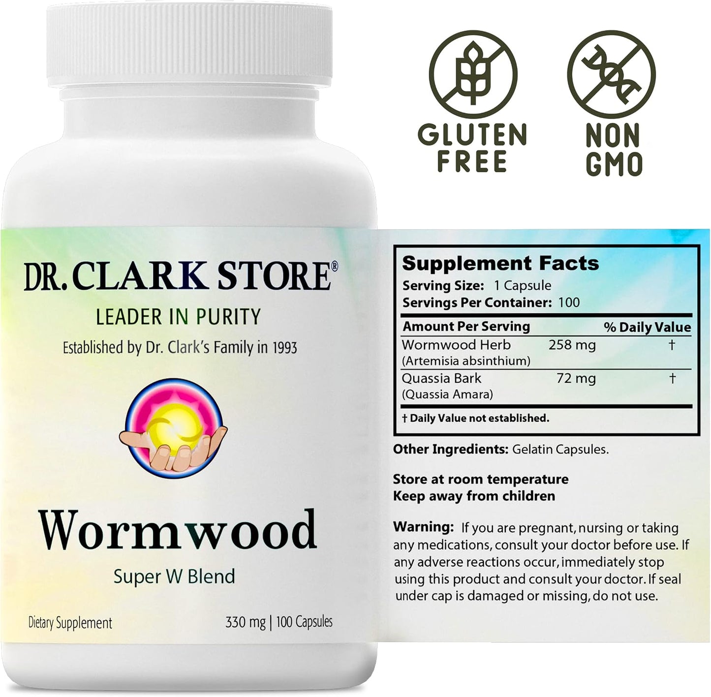 Dr Clark Store Wormwood Super W Blend 330 mg, 100 Capsules - görsel 7