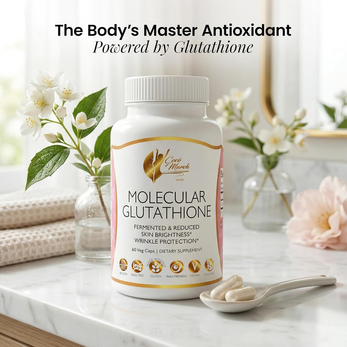 Cocó March N.M.D Molecular Glutathione Supplement – 500 mg Potent Antioxidant for Immune Support, Health & Beauty, Low – Image 6