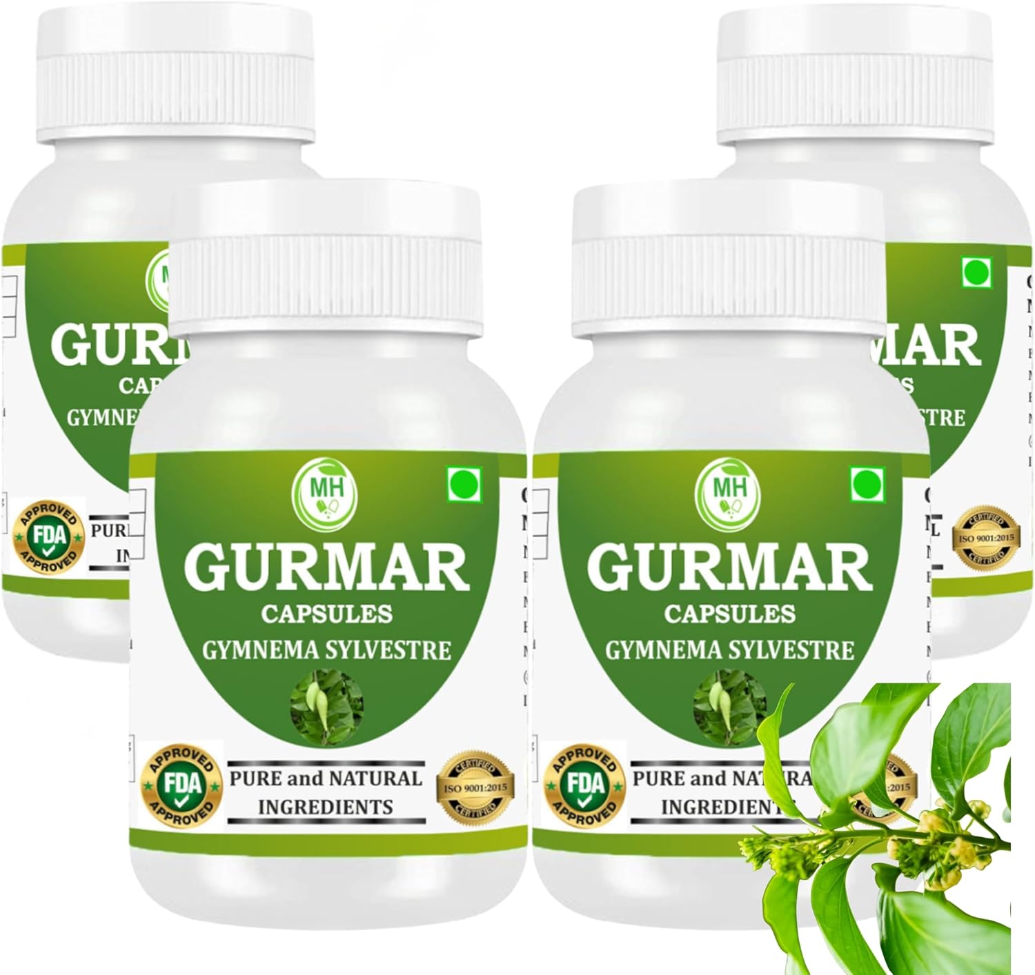 Morsan Healthcare Gurmar (Gymnema sylvestre) 500mg Capsules – 240 Vegan Capsules - görsel 1