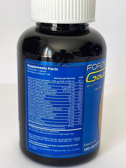 Forze VF Gold Capsules – Daily Multivitamin with Ginseng, B Vitamins & Minerals – 100 Capsules – Image 2