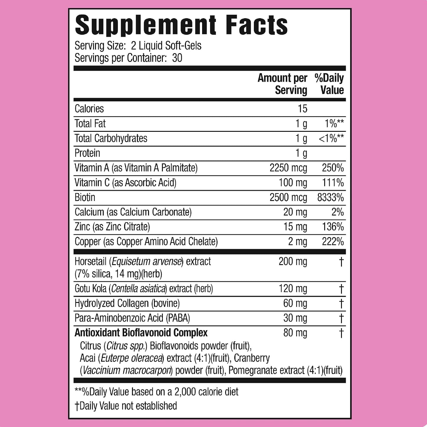 Applied Nutrition Longer Stronger Hair & Nails - 60 Liquid Soft-Gels (Pack of 4) - Biotin, Silica & Collagen - 120 Servings - görsel 2