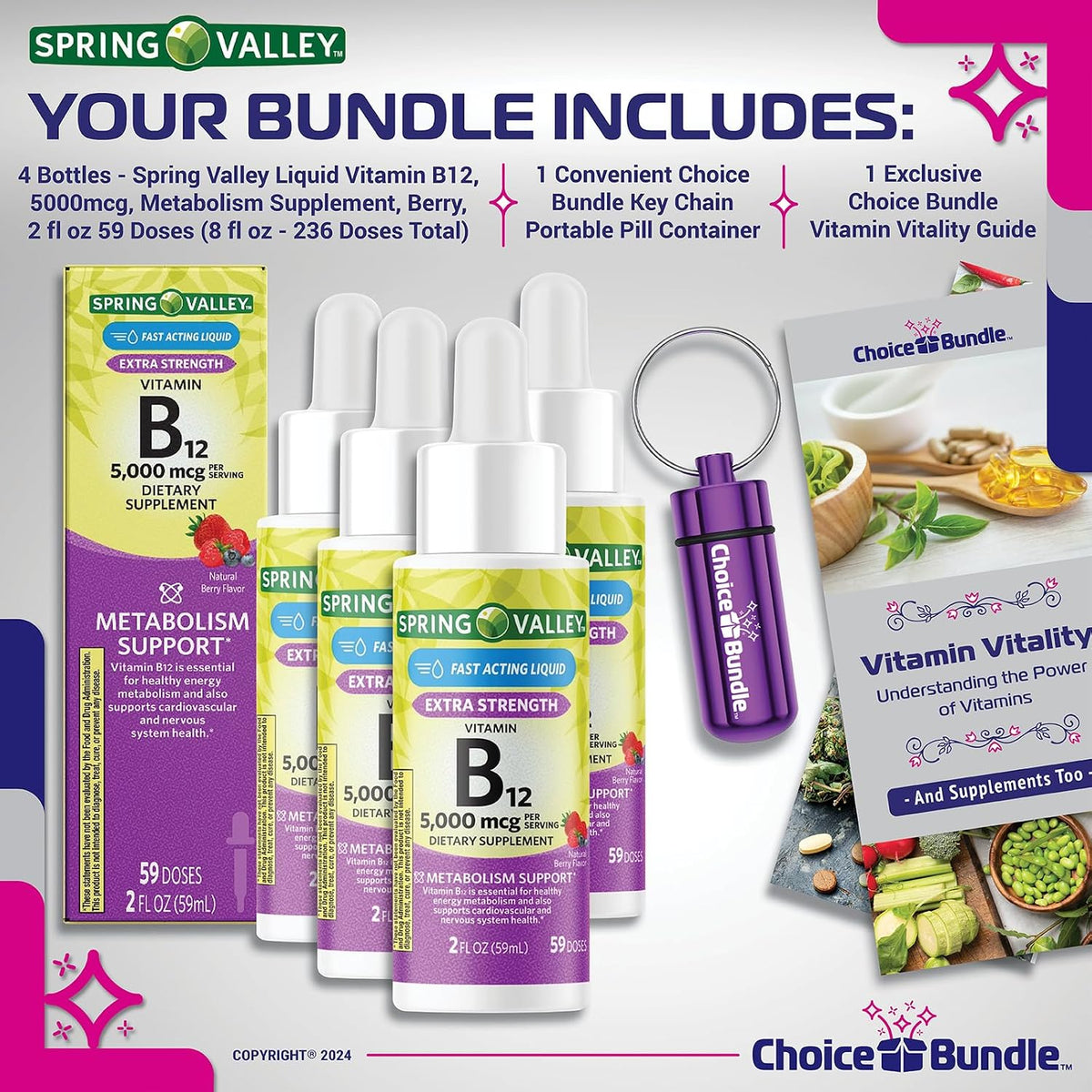 Choice Bundle Spring Valley Liquid Vitamin – Liquid form for fast absorption and easy intake – Image 2