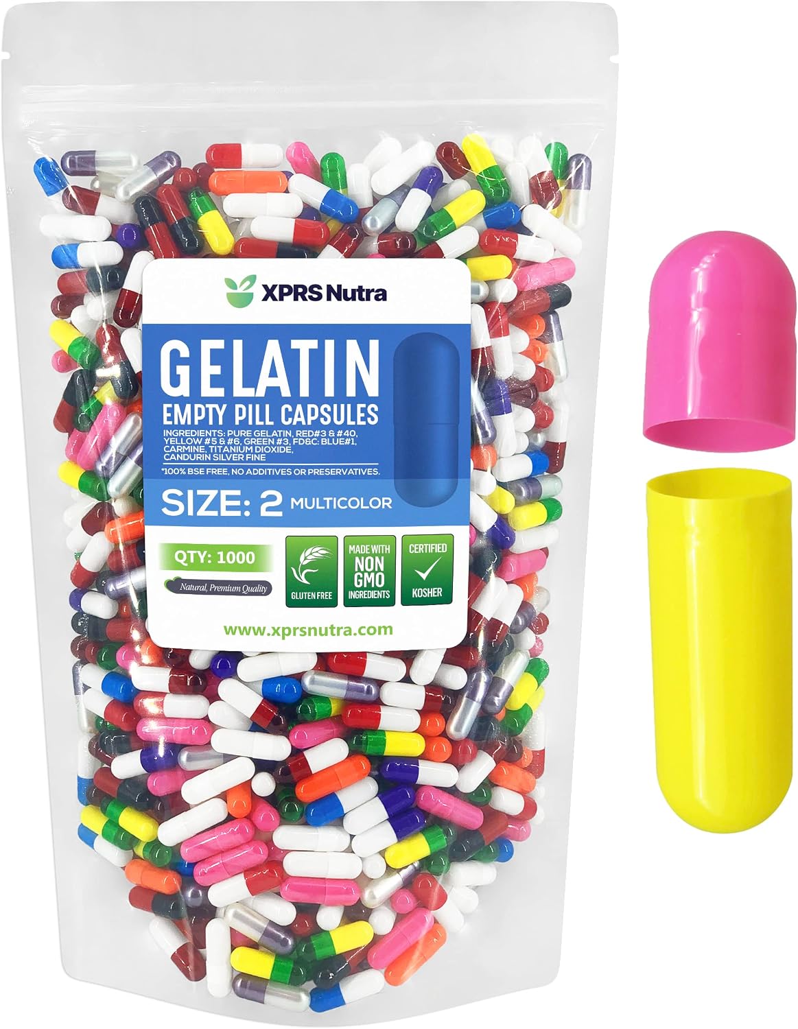 XPRS Nutra Size 2 Empty Gelatine Capsules (500 Count) - DIY Capsule Filling - görsel 10